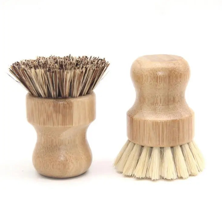 Natural Bristle Brush With Bamboo Handle Pot Brush Dishwasher Cleaning Brush for Kitchen