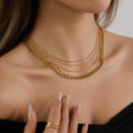 ERESI Fashion Jewelry 18K PVD Waterproof Tarnish Free Gold Plated Single Chain Necklace Stainless Steel Choker Necklace