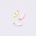 Custom Engraved Small Tiny Stainless Steel Oval Pendant Charms logo Tag for Jewelry