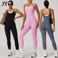 JY Women's New Onesie Color Contrast Design Yoga Clothing Gym Onesie Sports Bodysuit Patchwork Gym Jumpsuits Custom logo