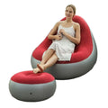 Inflatable Furniture Indoor and Outdoor Relaxing Seating Folding PVC Flocking Inflatable Sofa With Footstool Set