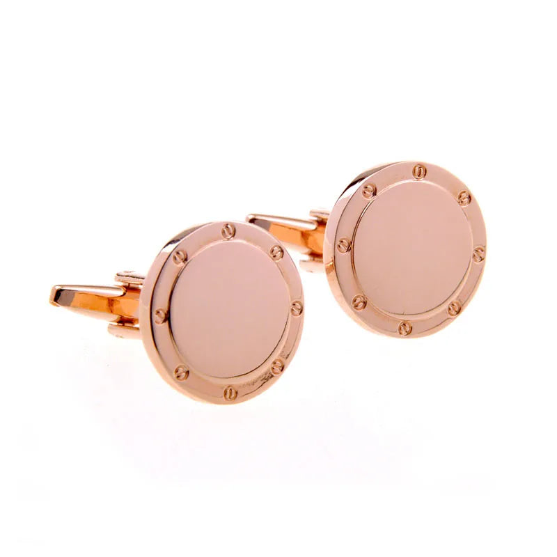 Wholesale Rose Gold Cufflinks for Men Custom Fashion Accessory for Wedding Suit Shirt Buttons Trendy Trendy Accessory Engagement