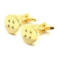 Wholesale Gold Plated Round Button Cuff Link Set Custom Mens Business Suit Shirt Wedding Tuxedo Fashion Accessory Tie Clip Set