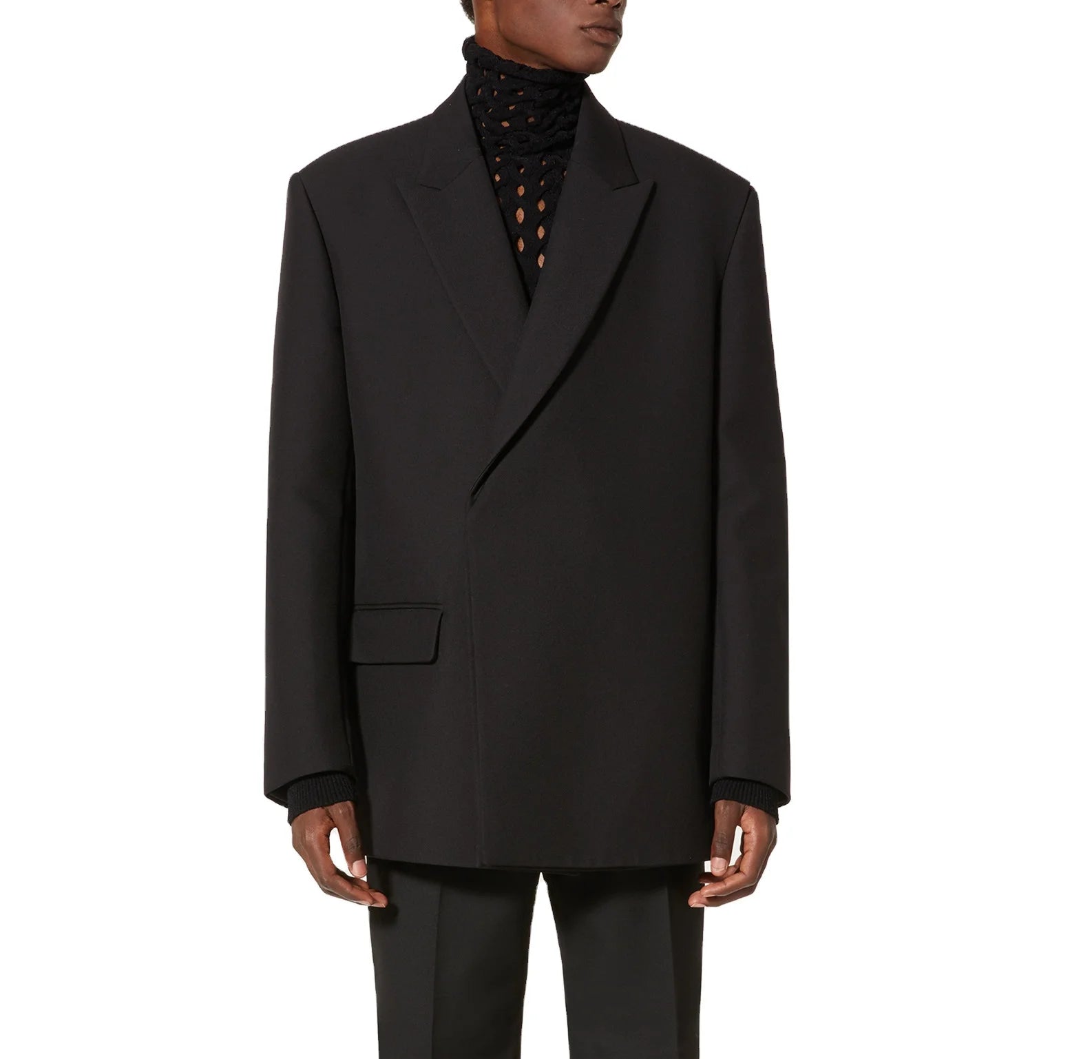 Loose Style Blazer Casual Suits for Men Terno Black Solid Color Two Piece Jacket Pants Costume Hombres Terno Masculino
