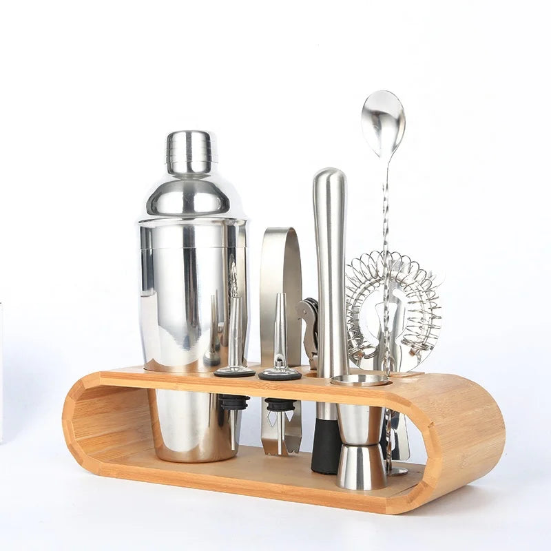 Hot Selling Products 10 Pieces Shaker Set High Grade Cocktail Picks Fruit Pick Customized Tools Cocktail Shaker Set Metal