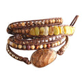 Wholesale Fashion Handma Bohemian Jewelry Boho Bracelet Mixed Natural Stones Charm 5 Strands Leather Wrap Bracelets MegaBDM