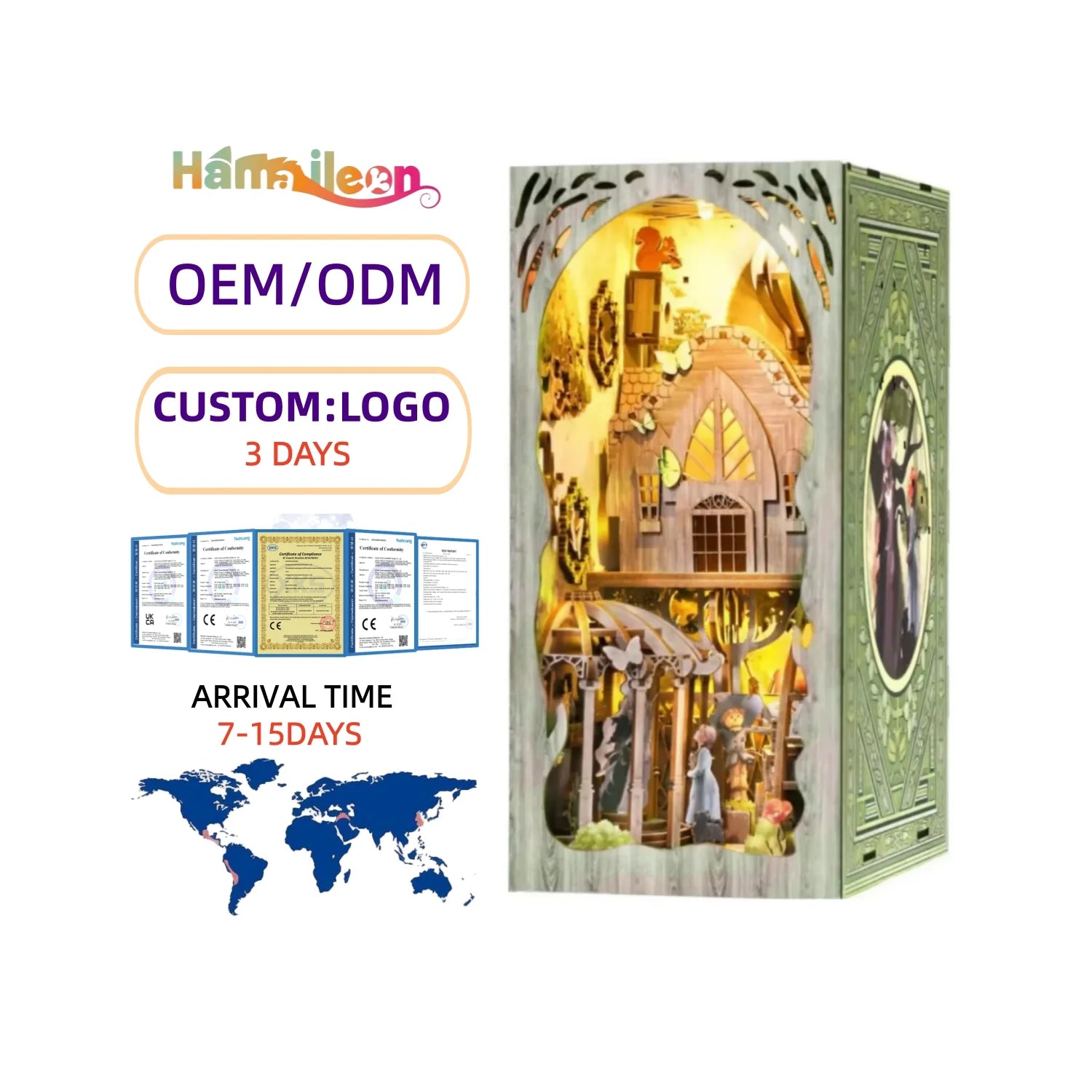 Hamaileon SL01 DIY Dollhouse Book Nook 3D Model Journey Of Dorothy Bookend Stand Toy Set For Adults And Teenagers