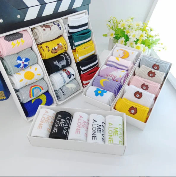 Women's Novelty Cute Funny Cotton Holiday Christmas Socks Gift Box for Women Teen Girls