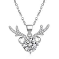 Rainbowking S925 Sterling Silver a Deer Has You Full Diamond Necklace Female Niche Design Antlers Light Luxury Jewelry