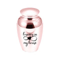 Engraved Bow Heart Pattern Jar Shape Cremation Urn Jewelry Ashes Jar Metal Memorial Human Pet Ashes Holder Gift for Men Women