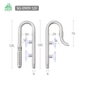 WEEKAQUA SG-0808-120 Stainless Steel Fish Tank Water Pipe 8mm Aquarium Lily Pipe Inflow Violet Outflow Set for Filter