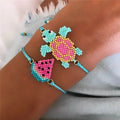 Go2boho Bohemian Miyuki Beads Bracelet Beach Child Kids Tortoise Watermelon Charm Drawstring Fashion Jewelry Bracelets for Women