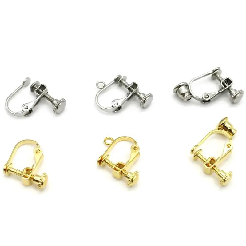 Wholesale Stainless Steel 18K Gold Plating Screw Earring CLIP Bulk Price DIY Jewelry Accessories