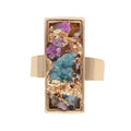Luxury Rectangle Crystal Finger Jewelry Trendy Gold Plated Brass Diamond Inlaid Zircon Rings for Women