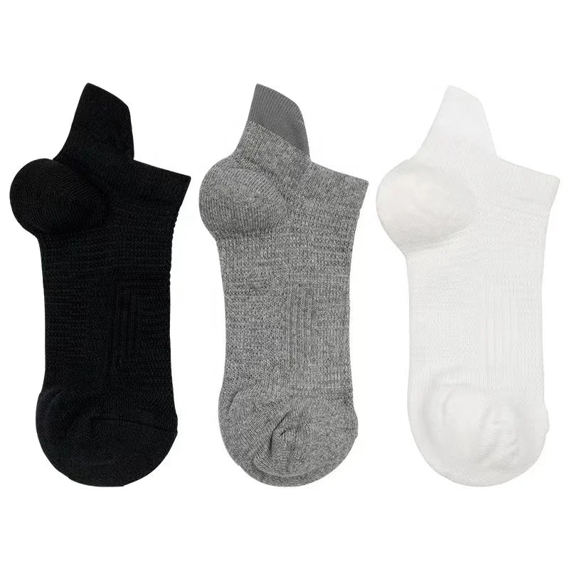 Black Ankle Athletic Socks Custom Logo 100% Cotton Unisex Spring Anti-Bacterial Breathable Wholesale
