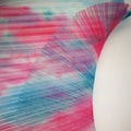 New Design Knitted Stiff Crinkle Pleated Crepe Mesh Digital Print Fabric Neon Color Hard Pleats Fabric