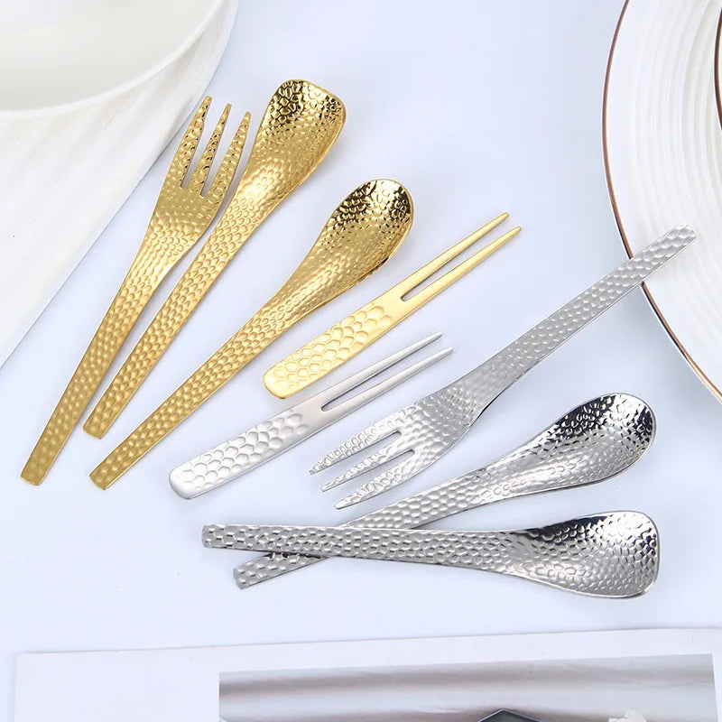 Hotel Cutlery 304 Stainless Steel Flatware Set Gold Fork and Spoon Golden Cutlery Set