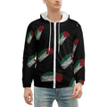 Fitspi Wholesale Flag of Palestine Finger Men's Zip up Hoodie Long Sleeve Hooded Sweatshirt Jacket With Pockets