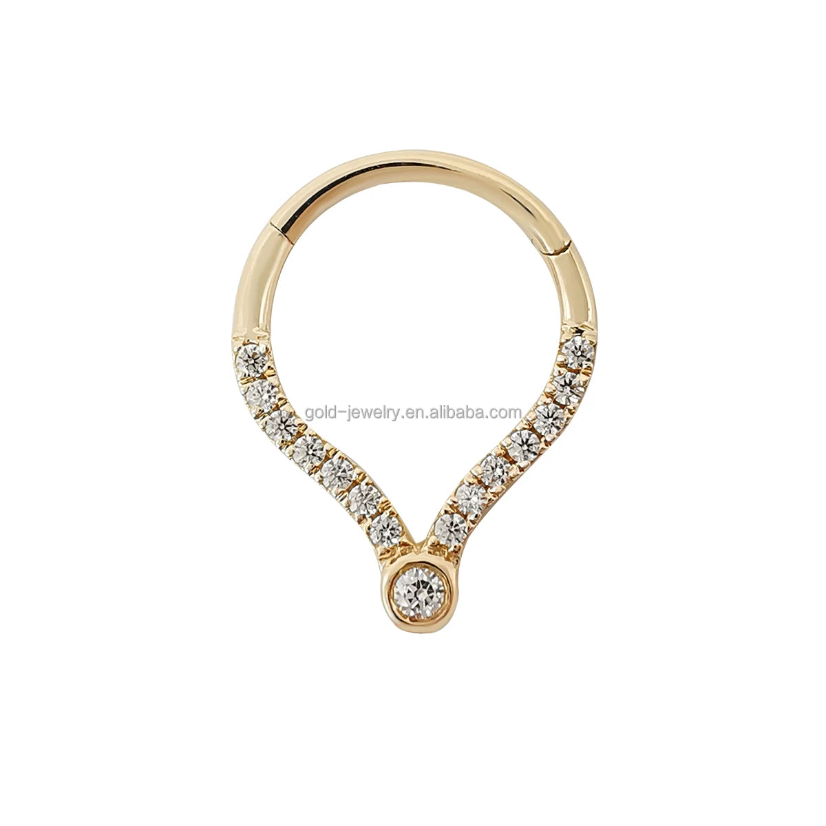 Zircon Jewelry 14k Gold Luxury High Fashion Nose Rings Women Body Jewelry Wholesale Min Order Is 2pcs