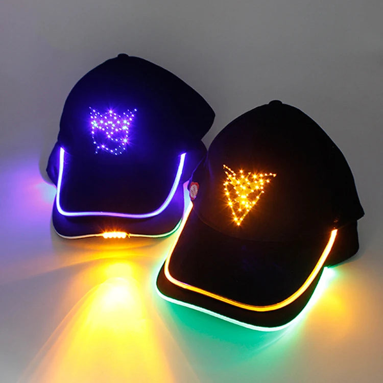Wholesale LED Illuminated Duckbill Hats Dances Music Festivals Cool Fluorescent Hats  Bars Parties Dances Nighttime