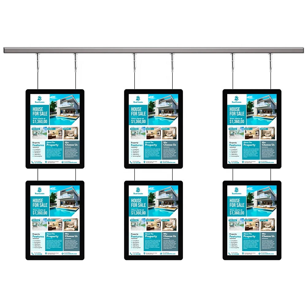 A4 Rectangle Indoor Retail Store Real Estate Shop Hanging Digital Advertising Sign Board Led Lightbox Window Display