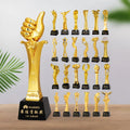 Gold Resin Thumb Plastic Trophy With Black K9 Crystal Glass Base Decorations Award Ceremony Custom Sports Trophies and Awards