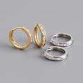 Fashion Jewelry 925 Silver Earrings Jewelry square Diamond Cubic Zircon 18K Gold Plated Sterling Silver  Hoop Earrings for Women