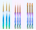 3 Pcs a Set Nail Art Brush Liner Painting Pen Acrylic Builder Flat Crystal Drawing Manicure Brush Nail Art Tools Brushes(7003-17