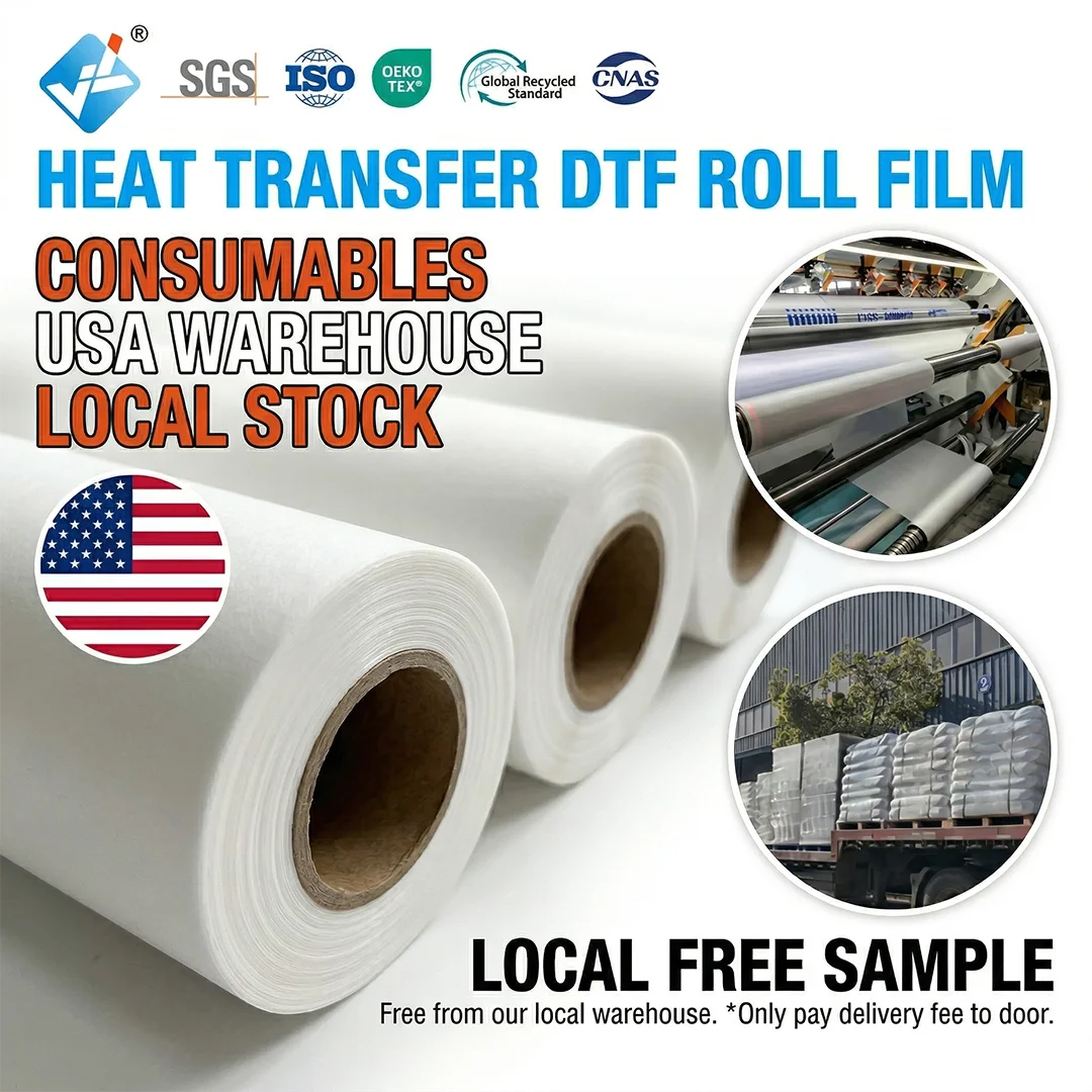 High Quality Single Glossy Double Matte 24inch 33cm 30cm DTF Print Film Hot Peel Cold Peel DTF Heat Transfer Film Roll