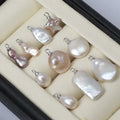 Tianmeng 925 Sterling Silver Rhodium Plated Jewelry Making Pendant Cultured Natural Freshwater Pearls (Baroque Shape) for