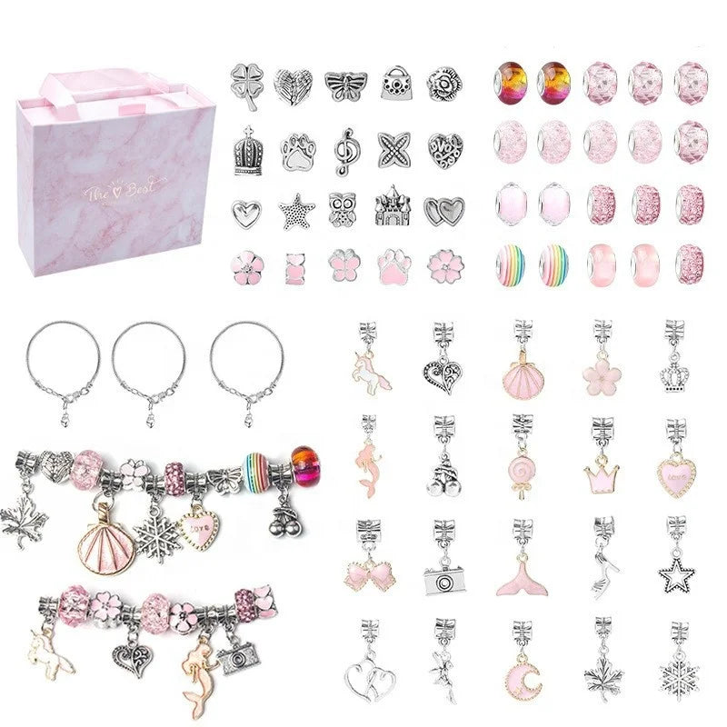 Wholesale Bracelets Cartoon Children DIY Charm Bracelet Making Kit Alloy Beaded Charm Bracelet Kit