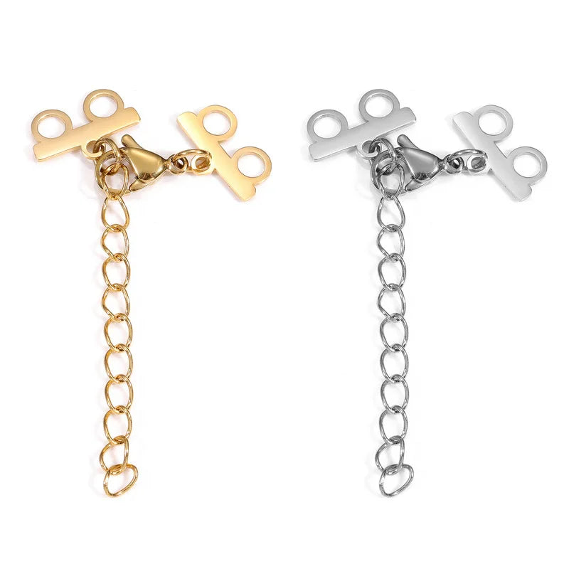Hooks Clips Chains Accessories Pearl Bracelet Necklace Metal Slide Lock Clasp DIY Jewelry Making Supplies