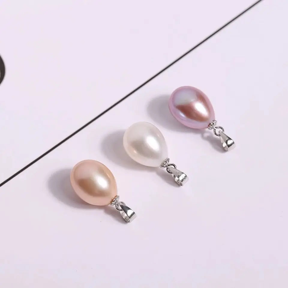 Fashion Pendant 925 Sterling Silver Cultured Freshwater Rice Pearl Pendant Pearl Necklace Pendant
