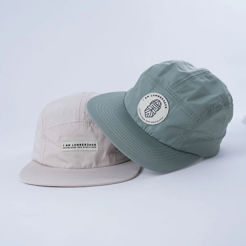OEM Custom Design Your Own Logo Sports Camp Hat With Woven Patch Custom Label 5 Panel Camping Cap for Men