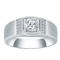 MS-593 18k White Gold  IGI NGIC 0.5Ct Lab Diamond Man Ring