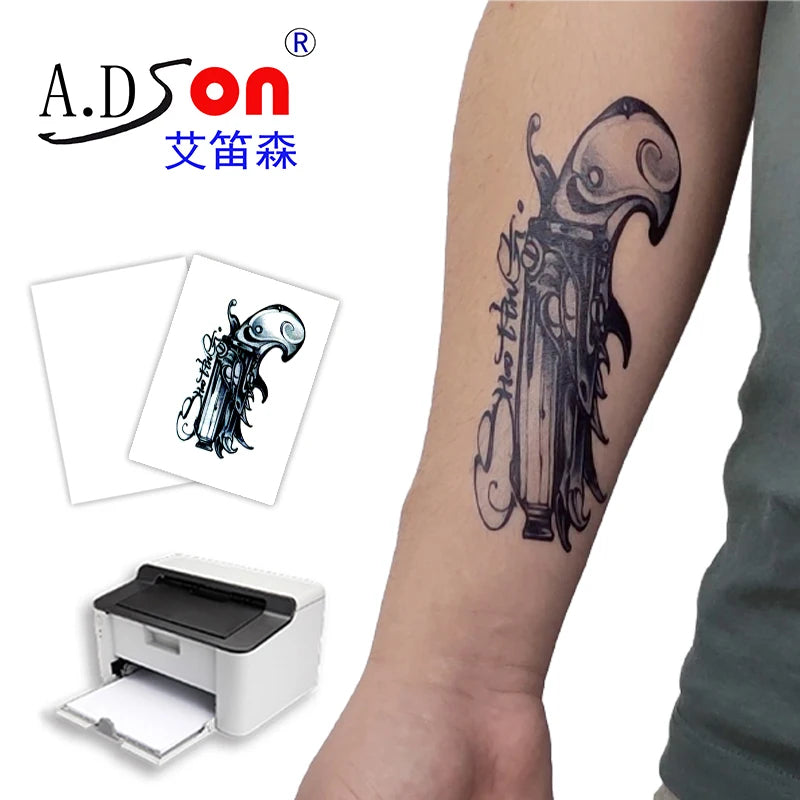 A.DSon DIY Body Adornment Water Transfer Tattoo Stickers Clear Color Laser Printer Compatible Transparent Waterproof Tattoos