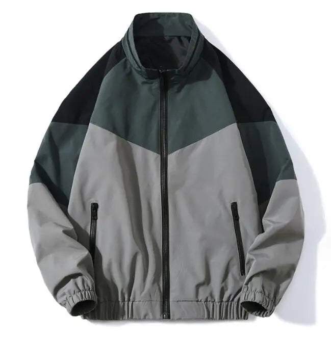 Custom Logo Patchwork Polyester Men's Dropped Shoulders Loose Baseball Uniform Jackets Hip Hop Coat