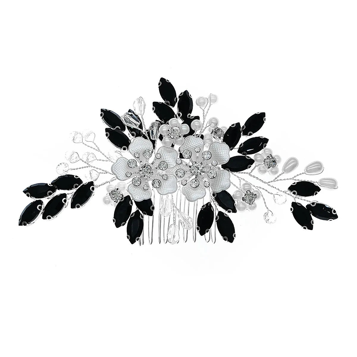 SLBRIDAL Handmade Trendy Alloy Colorful Crystal Rhinestones Women Girls Hair Comb Fashion Headpieces Hair Accessories Jewelry