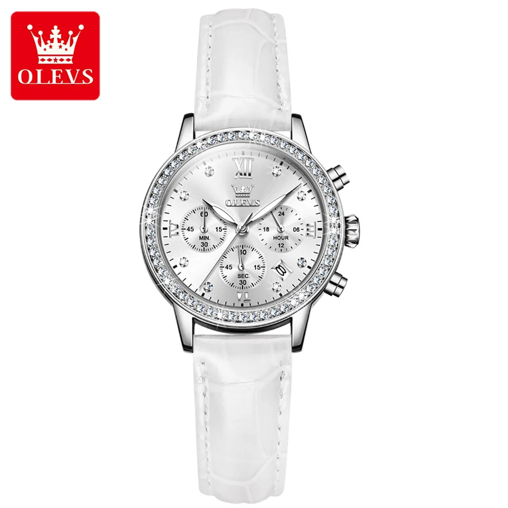 OLEVS 9933 New Fashion Genuine Leather Women Luxury Watch Wrist Luxury Oem Wholesale Custom Quartz Ladies Wrist Watch