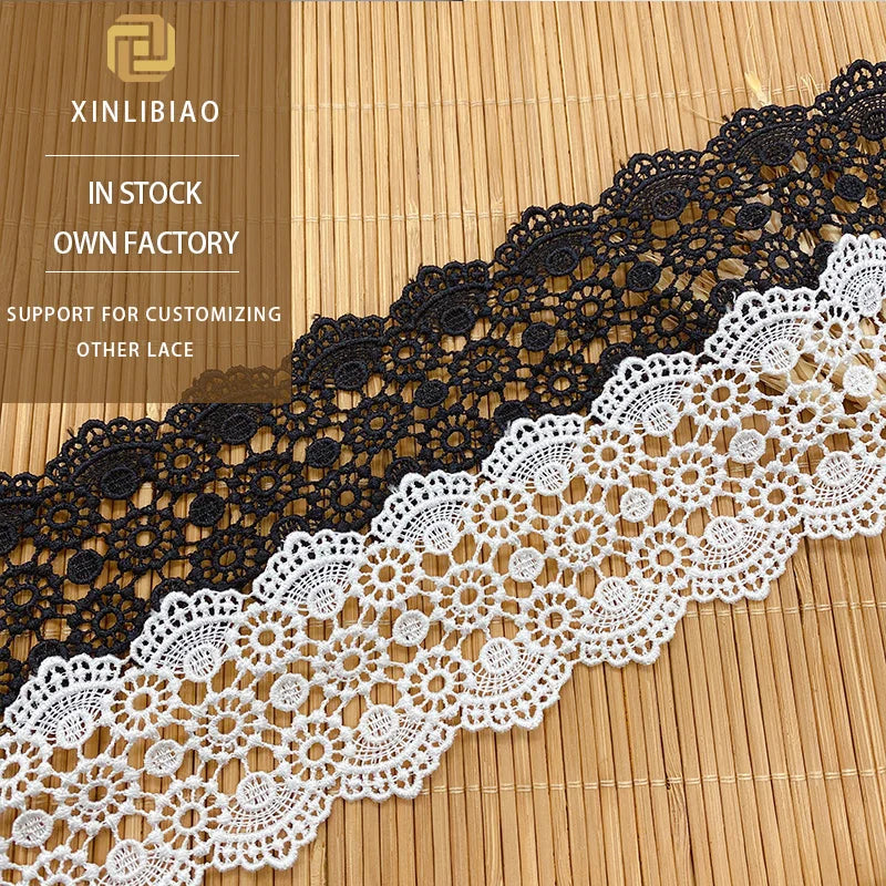 Water-soluble Polyester Embroidery Lace Women's Clothing Accessories Dress Lace Trim 5.5cm Width Xinlibiao Brand Manufacturers