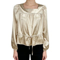 Champagne Blouse Woman Long Sleeve Elegant Youth Lady Blouses Casual Wear Blouse