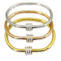 New Fine Jewelry Diamond Studded Rose Gold and Silver Plated Titanium Steel Bangles