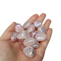 10-25mm Angel Aura Rose Quartz Tumble Natural Titanium Rose Quartz Tumbled Stone MegaBDM