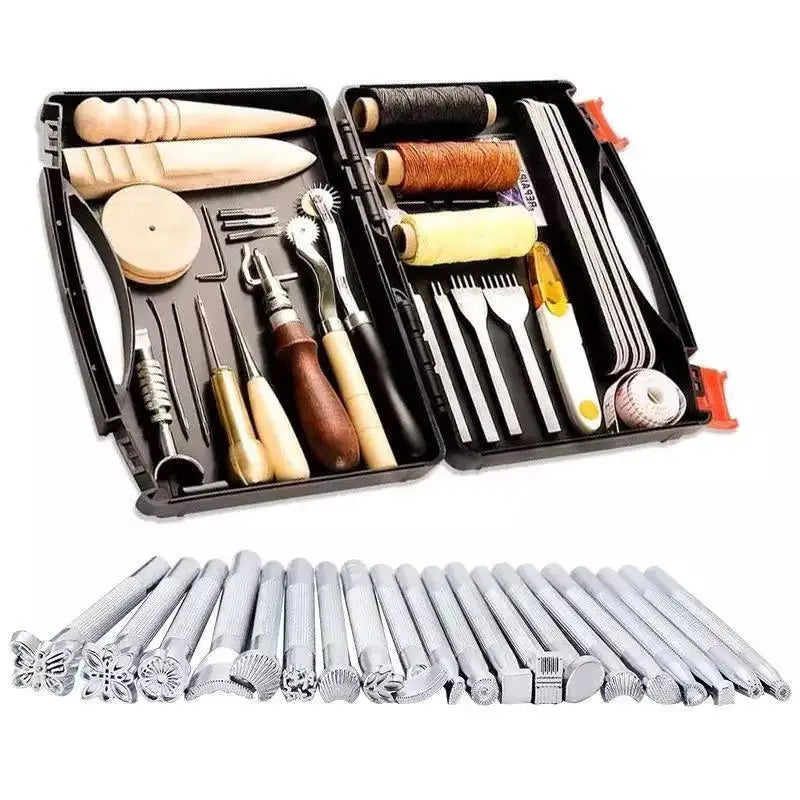 M139 48pcs Leather Working Tool Set Leather Diy Handmade Sewing Kit Leather Craft Working Tool Set