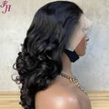 FH  20" Loose Bouncy Curl Frontal Wig Human Hair  200% Density 13x4 Transparent Lace Frontal Natural Human Hair Wig for Women