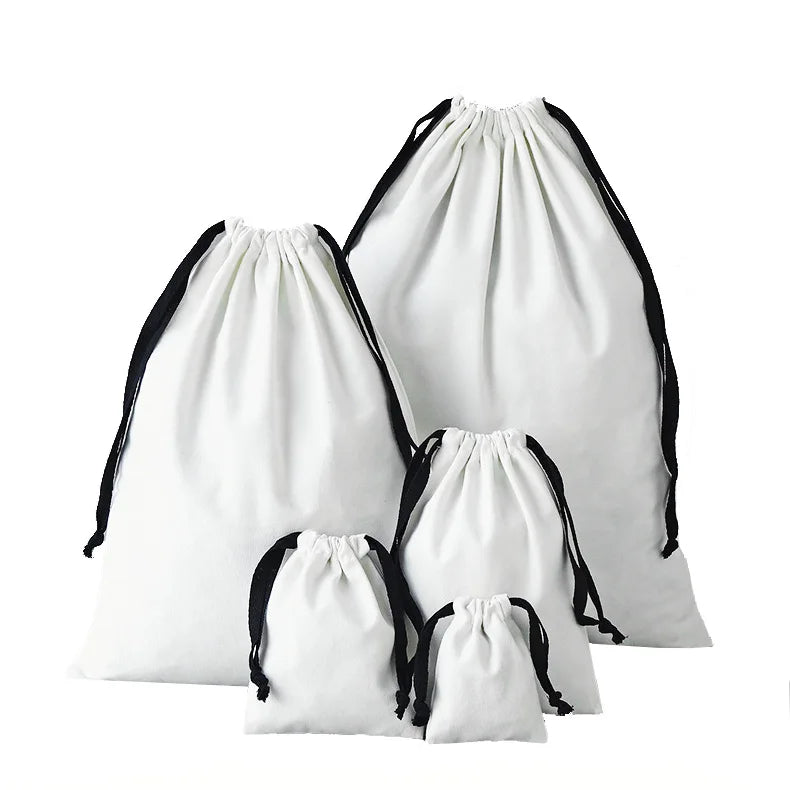 Custom Cotton Hand Bag Love Pattern Cotton Printed Drawstring Jewelry Cotton Drawstring Bags Packaging for Wedding Candy Bag