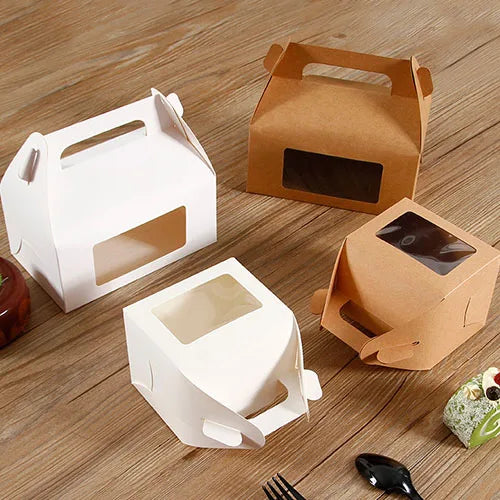 Custom Biodegradable Personalized Transparent Packaging Dessert Birthday Cake Carton with Window