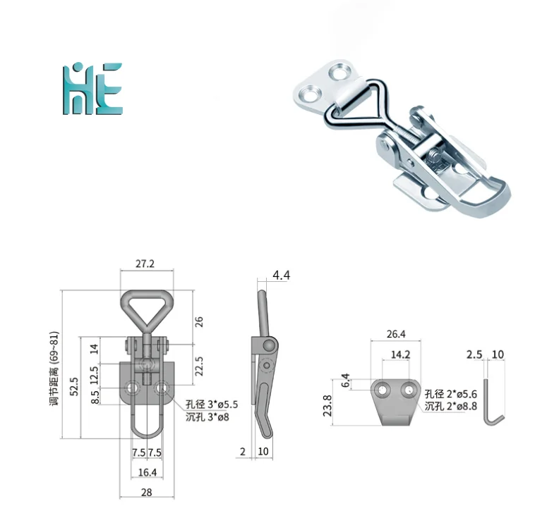 Factory Directly Steel Quick Release Adjustable Toggle Clamp Clip Holding Metal Draw Latch Clasp Lock Hand Tool for Welding