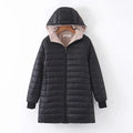 Women Hooded Casual Parkas Solid Color Slim Zipper Warm Coats Lining Polyester Fiber Waterproof Women Parka Coat