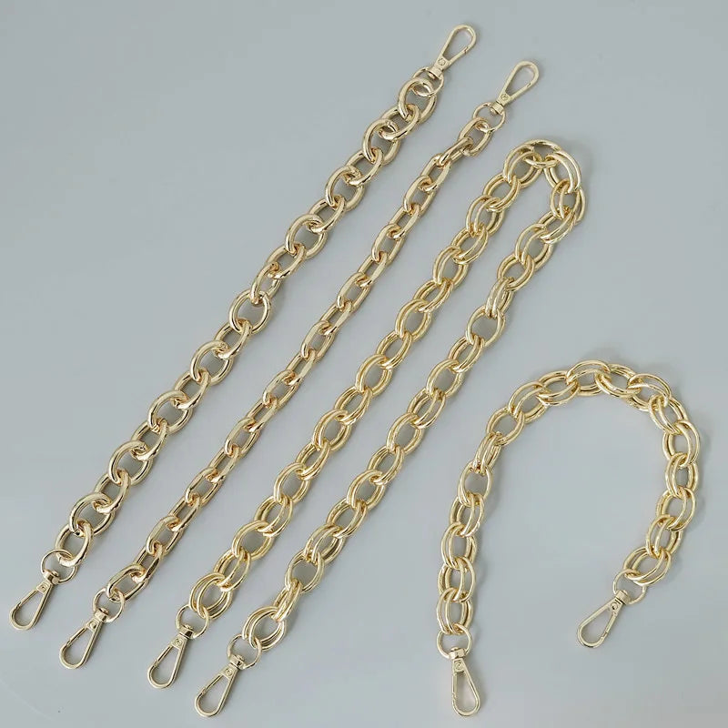 Meetee B-C184 Fashionable New Gold Metal Thick Chain Handle One Shoulder Underarm Bag Chain